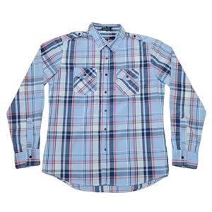 Carbon Classic Fit Button Up Long Sleeve Size Large Plaid Shirt